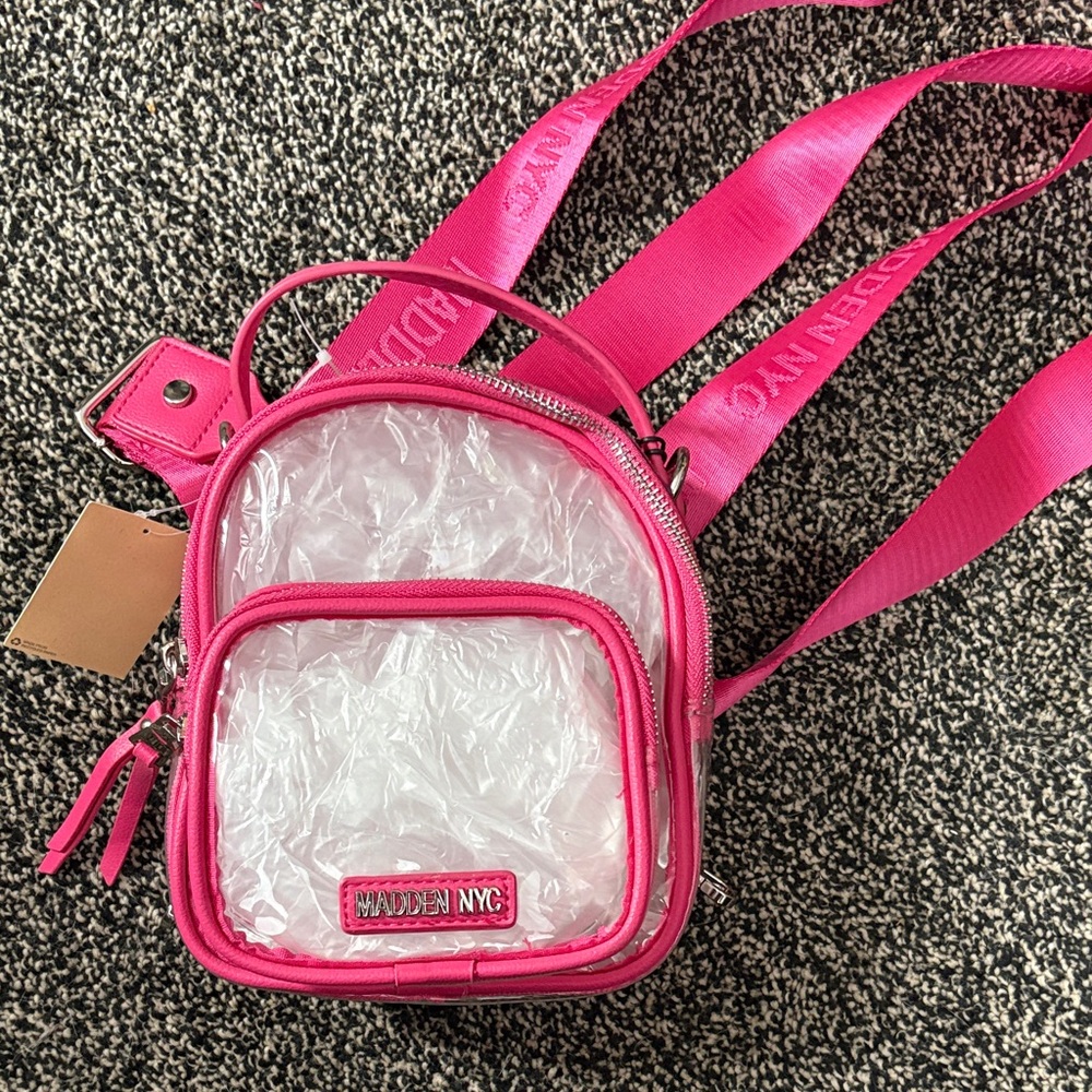 Pink clear mini book bag